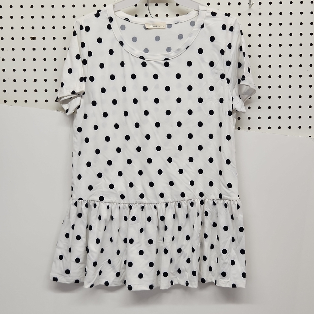 LES Amis size med polka dots top NWOT ruffle bottom